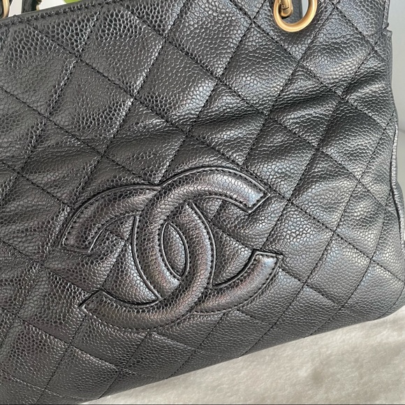❤️SOLD❤️ CHANEL Logo Quilted Timeless Caviar Petite Tote Bag - Picture 3 of 14